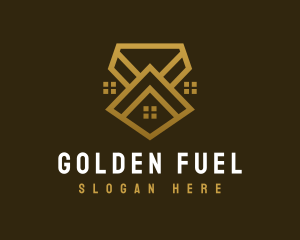 Golden House Roof logo design