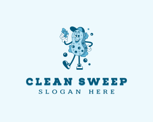 Sponge Wash Cleaning logo design