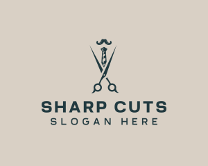 Scissors Grooming Barbershop  logo design