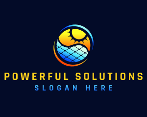 Solar Panel Energy Sun logo design