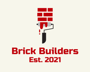 Brick Paint Roller  logo design