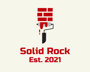 Brick Paint Roller  logo design