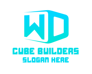 Cube Letter WD logo design