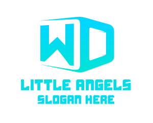 Cube Letter WD logo design