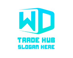 Cube Letter WD logo design