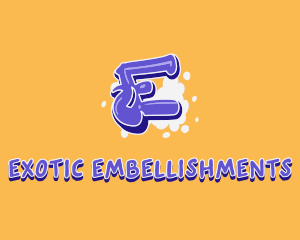 Blockbuster Graffiti Letter E logo design