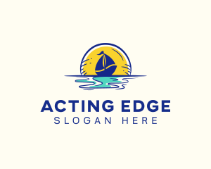 Sea Sailing Boat  logo design