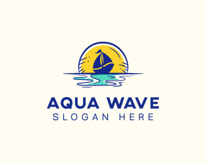 Sea Sailing Boat  logo design