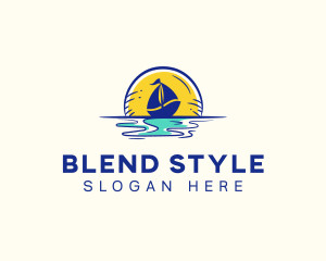 Sea Sailing Boat  logo design