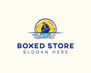 Sea Sailing Boat  logo design