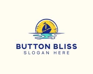 Sea Sailing Boat  logo design