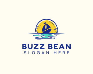 Sea Sailing Boat  logo design