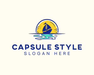 Sea Sailing Boat  logo design