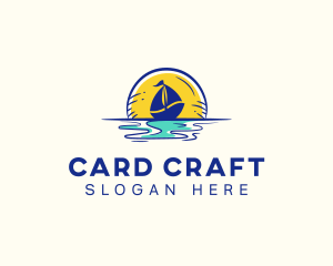 Sea Sailing Boat  logo design