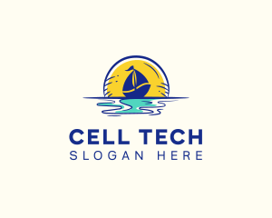 Sea Sailing Boat  logo design