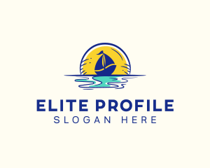 Sea Sailing Boat  logo design