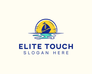 Sea Sailing Boat  logo design