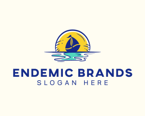 Sea Sailing Boat  logo design