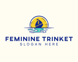 Sea Sailing Boat  logo design