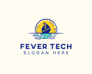 Sea Sailing Boat  logo design