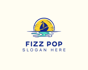 Sea Sailing Boat  logo design