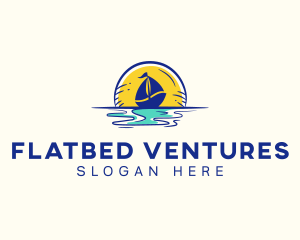 Sea Sailing Boat  logo design