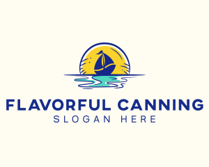 Sea Sailing Boat  logo design