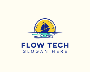 Sea Sailing Boat  logo design