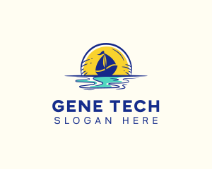 Sea Sailing Boat  logo design