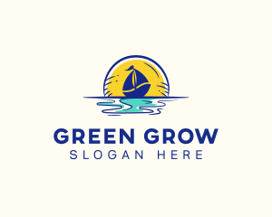 Sea Sailing Boat  logo design