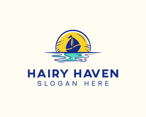 Sea Sailing Boat  logo design