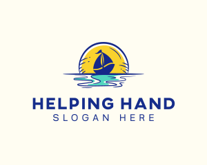 Sea Sailing Boat  logo design