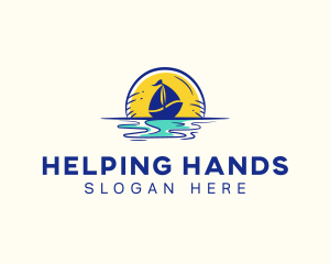 Sea Sailing Boat  logo design