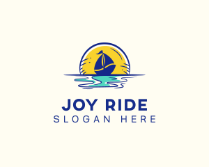 Sea Sailing Boat  logo design