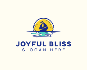 Sea Sailing Boat  logo design