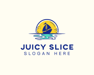 Sea Sailing Boat  logo design