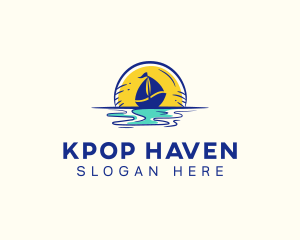 Sea Sailing Boat  logo design