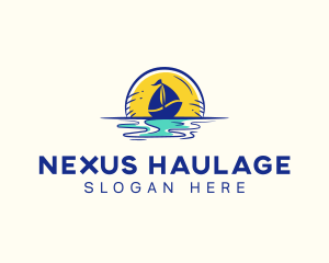 Sea Sailing Boat  logo design