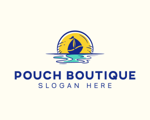 Sea Sailing Boat  logo design