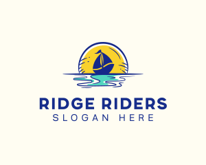 Sea Sailing Boat  logo design