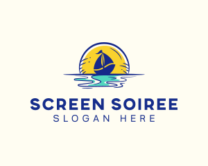 Sea Sailing Boat  logo design