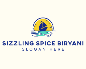 Sea Sailing Boat  logo design