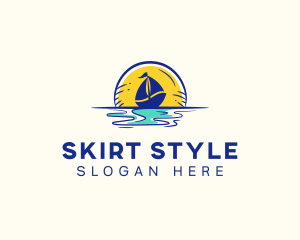 Sea Sailing Boat  logo design