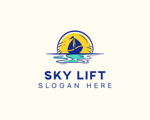 Sea Sailing Boat  logo design