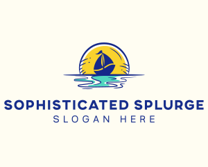 Sea Sailing Boat  logo design