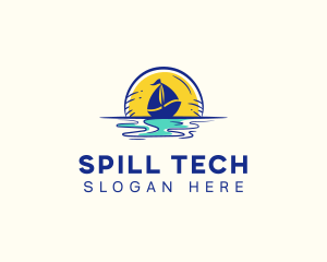 Sea Sailing Boat  logo design