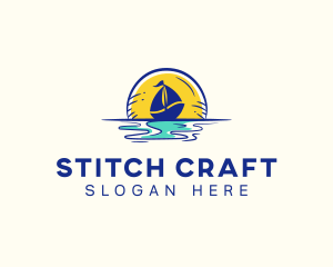 Sea Sailing Boat  logo design