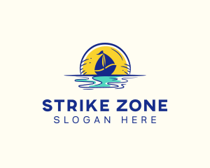 Sea Sailing Boat  logo design