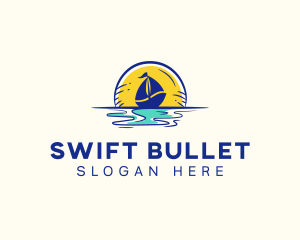 Sea Sailing Boat  logo design