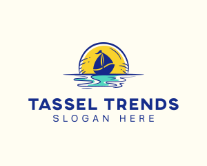 Sea Sailing Boat  logo design